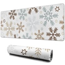Long Mouse Pads for Desk,Light Christmas Snowflake Pattern Desk Mats on Top Of Desks, Desk Mouse Pad Extra Large with 3mm Non-Slip Base and Stitched Edge for Gaming,Office,Work,Home 31.5x11.8in