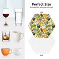thumbnail image 6 of Picia Animals Printed Leather Coasters for Drinks, 4" Drink Coasters Set of 4 for Tabletop Protection, Handmade Luxurious Home Décor and Housewarming Gift -Hexagon, 6 of 6