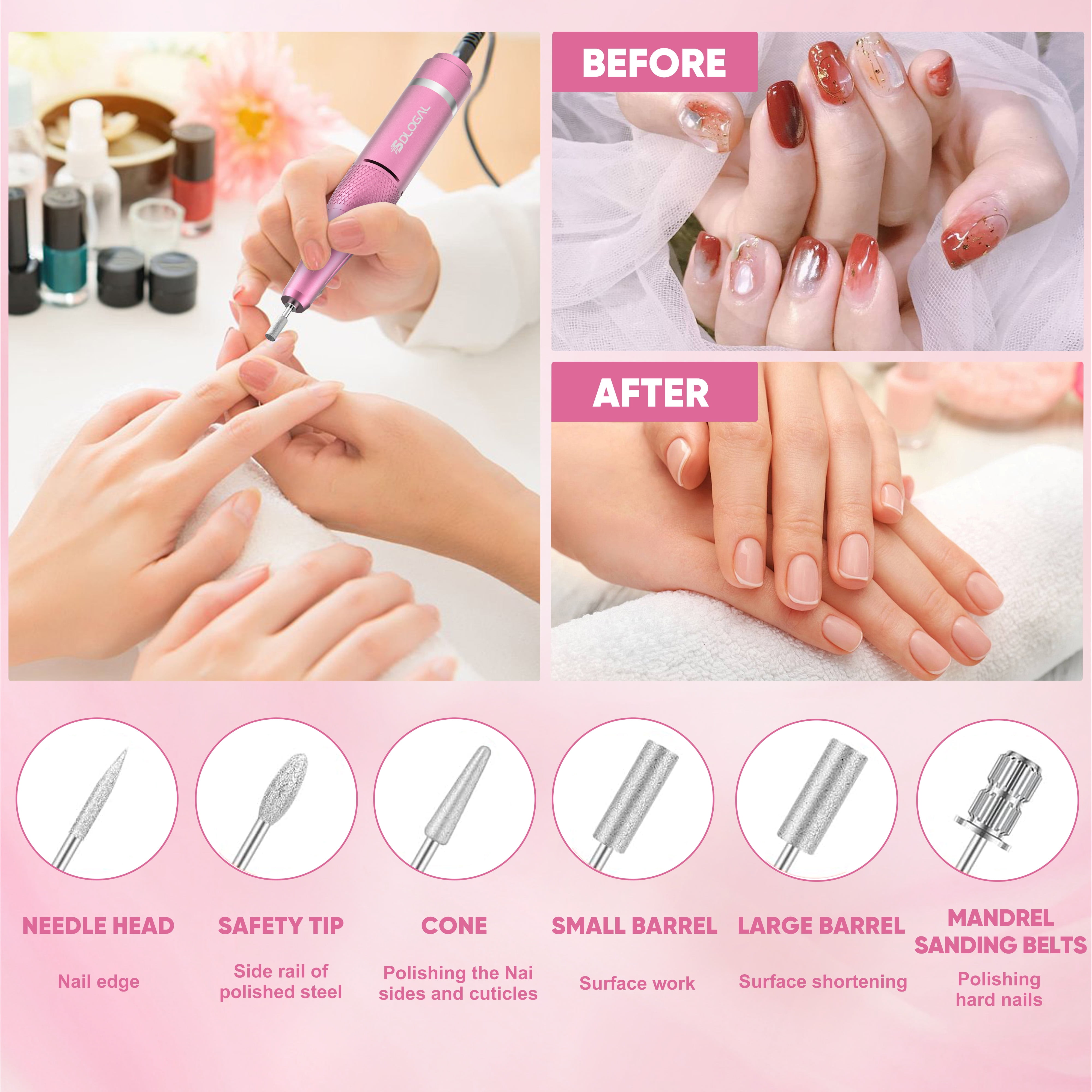 Sdlogal 3-in-1 Electric Nail Drill Polisher with Vacuum Cleaner, 45000 RPM, Polishing,Variable Speed