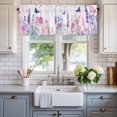 thumbnail image 2 of Flower Lavender Window Valance Curtain Blue Butterfly Rod Pocket Short Curtain for Living Room, Bedroom & Kitchen Window Decor 42x12in, 2 of 8
