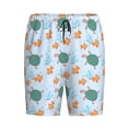 thumbnail image 4 of Wukai Turtles And Goldfish Men’s Short Pajama Pants With Pockets Soft Sleep Pj Shorts for Men-4X-Large, 4 of 6