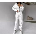 thumbnail image 2 of Women’s Corset-Waist Hoodie Sweat Set, Zip Up Hooded Top and High Waist Jogger Pants, Casual Athletic Two-Piece Outfit for Lounge, Travel, Streetwear, Comfortable Fit, 2 of 5