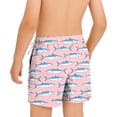 thumbnail image 6 of Makaor Kids Boys Girls Beach Shorts with Pockets Drawstring Mid Waist Straight Leg Short Elastic Waist Wave Baggy Hawaiian Beach Outfits Multicolor 15-16T, 6 of 7
