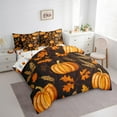 thumbnail image 3 of Manfei Autumn Harvest Bedding Sets Twin Size,Thanksgiving Day Comforter Sets with Sheets,Fall Pumpkin Bed in a Bag Twin size,Breathable Botanical Room Decor,Reversible,7-Piece, 3 of 6