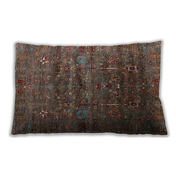 Ahgly Company Outdoor Rectangular Mid-Century Modern Lumbar Throw Pillow, 13 inch by 19 inch
