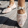 thumbnail image 6 of Plus Size Pointed Toe Bowknot Rhinestone Comfortable Women's Casual & Dress Shoes Daily Wear Spring Summer Wide Width Office Work White A 5.5, 6 of 9