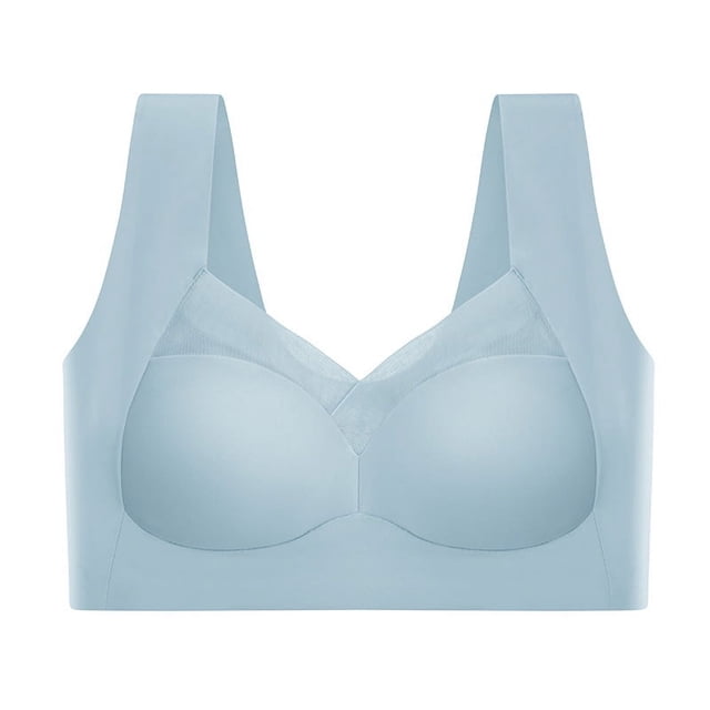 Sujetador de copa fija de seda de hielo sin costuras de malla color piel, colección de realce de pecho sin aro de acero, ropa interior sexy de belleza para mujer de verano