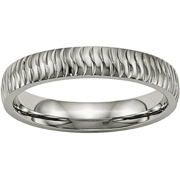 Titanium Polished Textured Ring