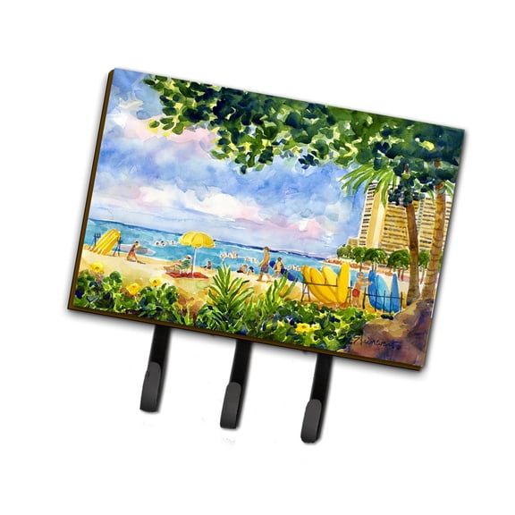 Carolines Treasures 6065TH68 Beach Resort view from the condo Leash or Key Holder Triple multicolor