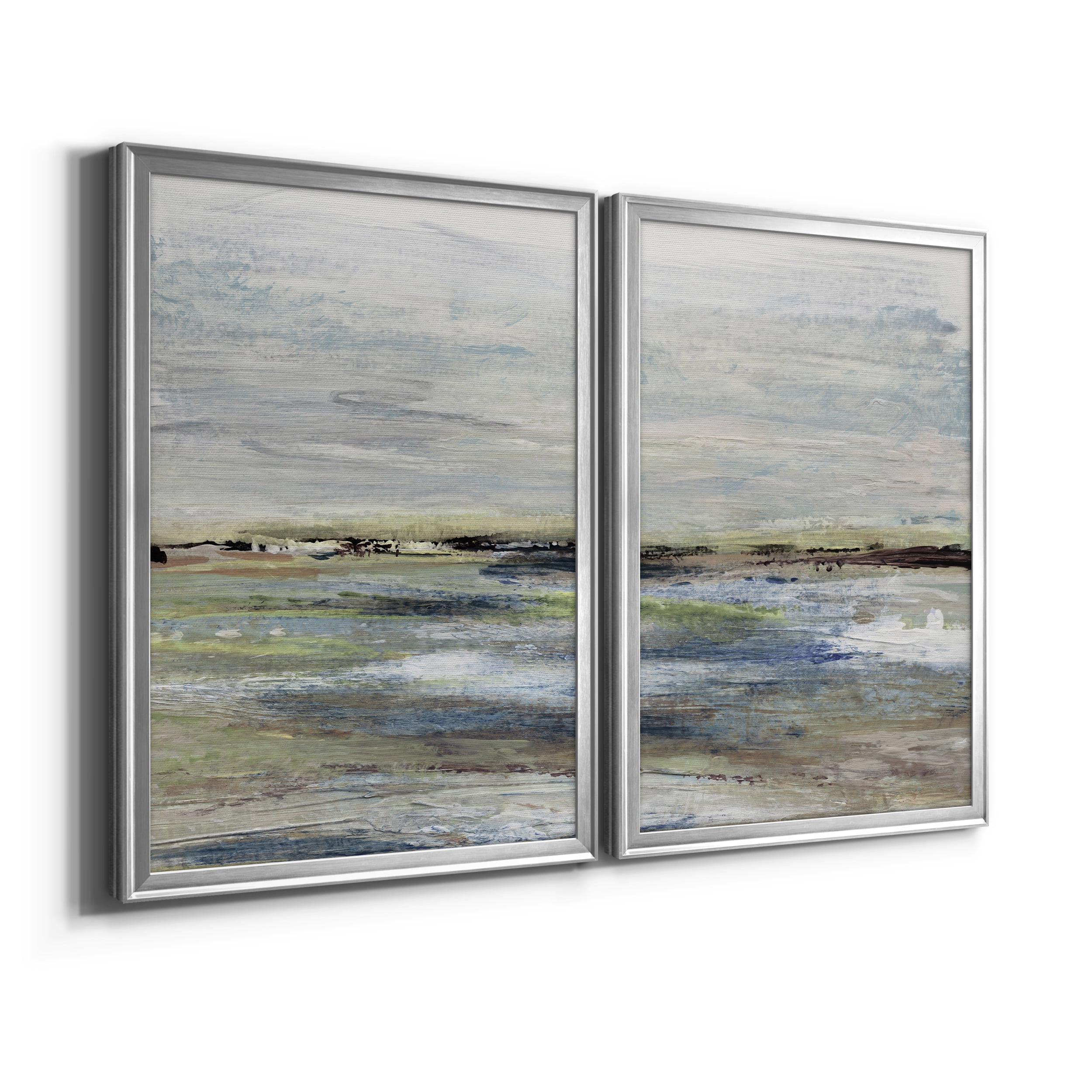 2 Piece Set Wetlands I Premium Framed Canvas - Ready to Hang - 22.5 x 30.5 Each - Silver Frame
