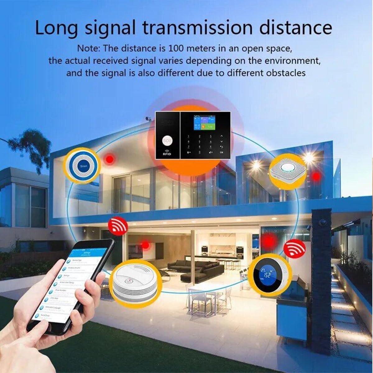 PGST WiFi+GSM/4G Home Smart Alarm Security System Kit,DIY Wireless Burglar Alert System Anti-Theft,Motion Detector,Door Window Sensor,External Siren,Smart Life Tuya APP,NO Monthly Fees (PG108-A)