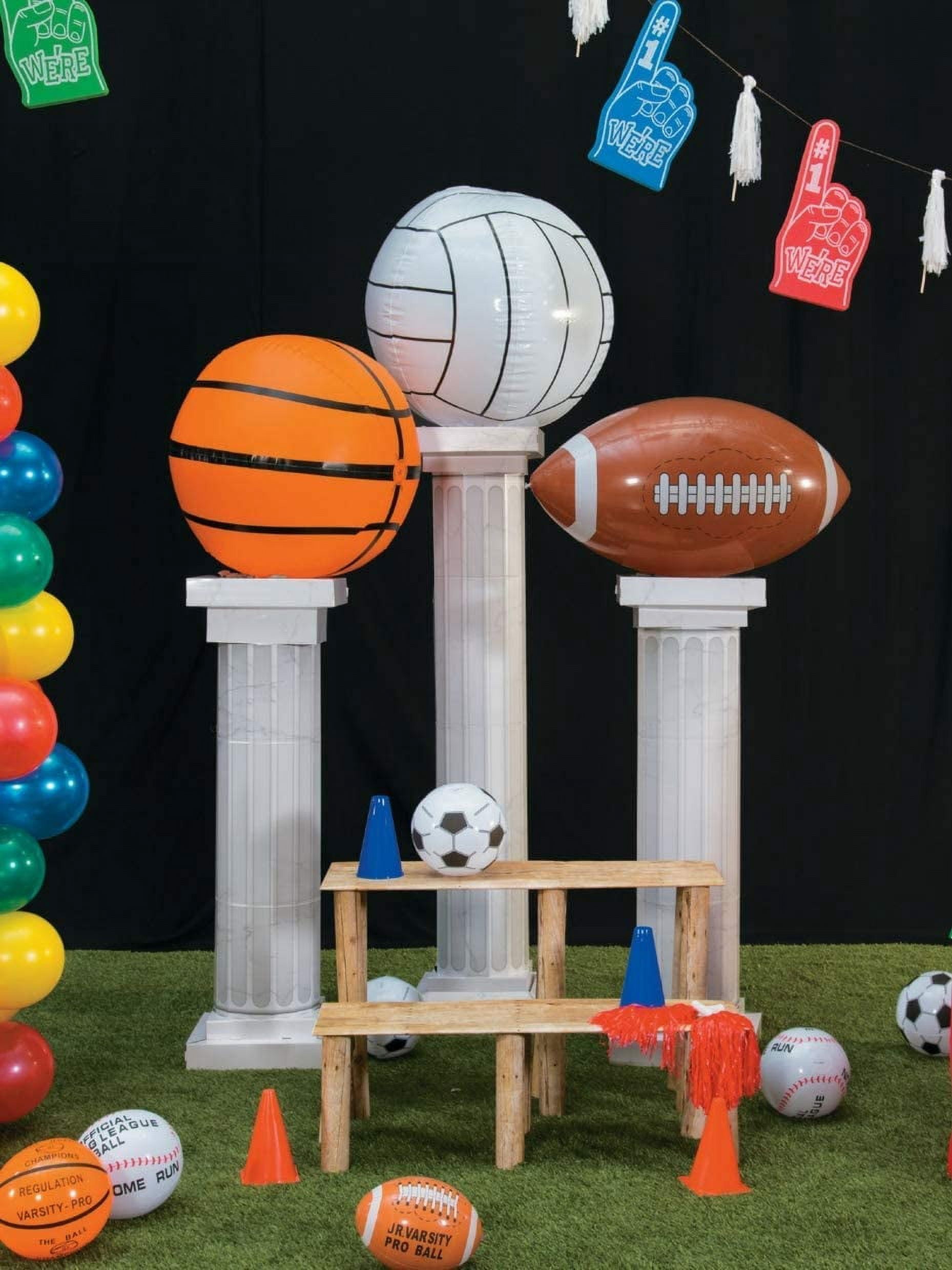 Fun Express - 6' Marble Fluted Pillars (2pc) for Wedding - Party Decor - Large Decor - 3 - D Stand Ups - Wedding - 2 Pieces