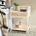 thumbnail image 2 of SAFAVIEH Rumi Coastal 1 Drawer 1 Shelf Nightstand, White/Natural, 2 of 14