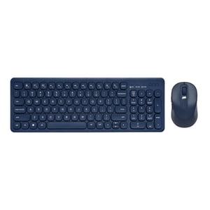 onn Curve Wireless Full-Size Keyboard & Mouse, Blue