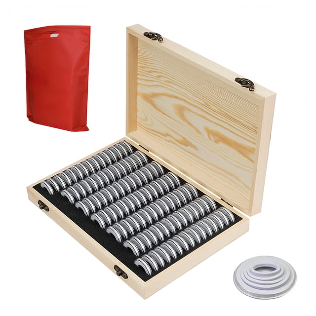 Caja De Protección De Monedas Conmemorativa De 100 Uds., Caja De Colección De Monedas, Caja De Almacenamiento De Dinero De Cobre Serendint EL008154-00