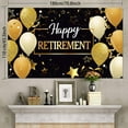thumbnail image 2 of Happy Retirement Party Decorations, Extra Large Fabric Happy Retirement Sign Banner Photo Booth Backdrop Background with Rope for Retirement Party Favor (Black and Gold,70.8 x 43.3 Inch), 2 of 7