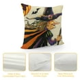 thumbnail image 4 of PHYHOO Happy Halloween Witch Decorative Throw Pillow Covers, Black Cat Pumpkin Fall Outdoor Home Decor, Purple Stripes Autumn Holiday Couch Cushion Case White, 4 of 5