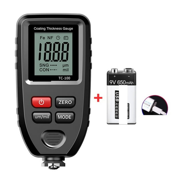 TC100 Blue Thickness Gauge For Car Measuring Instruments FE/NFE Car Paint Tester 0-1300m Paintwork Thickness Gauge For Cars ,Automatic Calibration