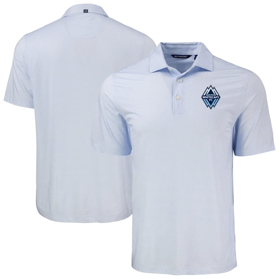 Men's-Cutter & Buck  Powder Blue Vancouver Whitecaps FC Pike Eco Diamond Dot Print Recycled Polo