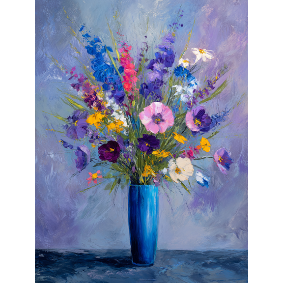 Impressionistic Floral Bouquet Canvas Print, Perfect for Living Room, Office, Kitchen, Entryway