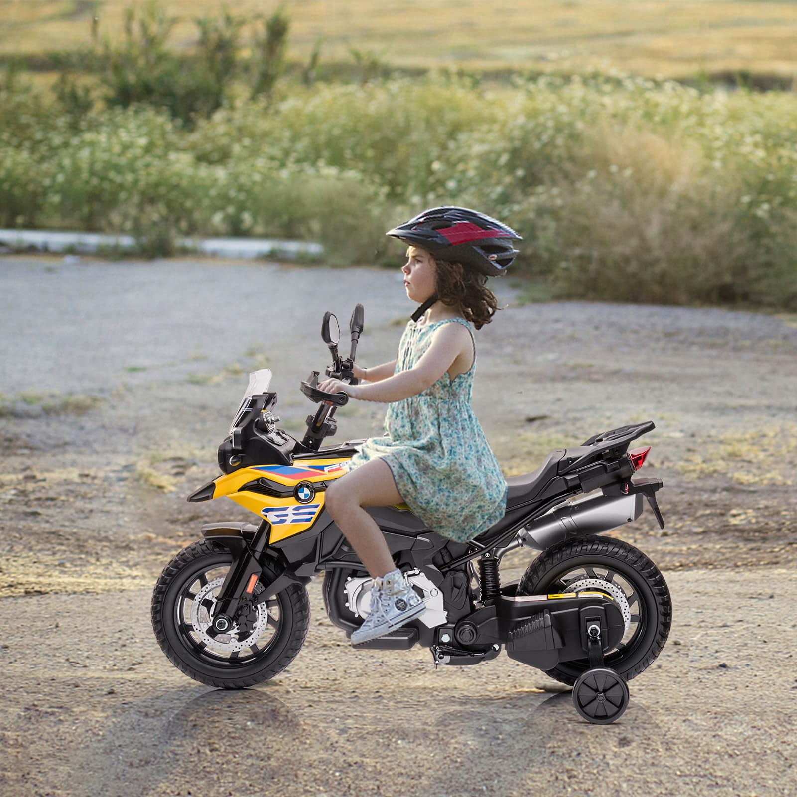 TROPOW Kids Cars Electric Ride On,Kids Motorcycle, 12V 7Ah Licensed BMW Ride On Motorcycle for Toddlers with 2 Speeds, LED Headlights,and Training Wheels, Ride On Toy,Christmas Gift for Kids