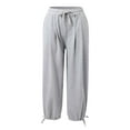 thumbnail image 4 of HNMKIU Pants for Women Plus Size Fashionable Casual High Waisted Drawstring Sport Sweatpants Comfortable Grey,XXXXL, 4 of 5