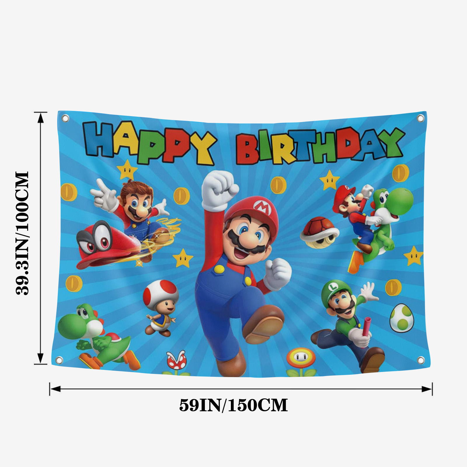 Mario 31.5*47.2IN/80*120CM Banner Background Backdrop - Walmart.com