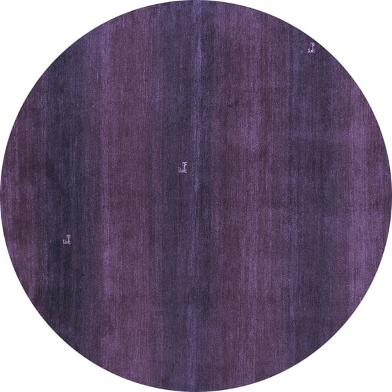 Ahgly Company Machine Washable Indoor Round Abstract Blue Contemporary Area Rugs, 4' Round