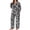 Black White Floral, variant on PINKSIR Plus Size Pajama Sets for Women Printed Long Sleeve Henley Sleepwear Button Pleated Top and Long Pants 2 Piece Loungewear Set with Pockets