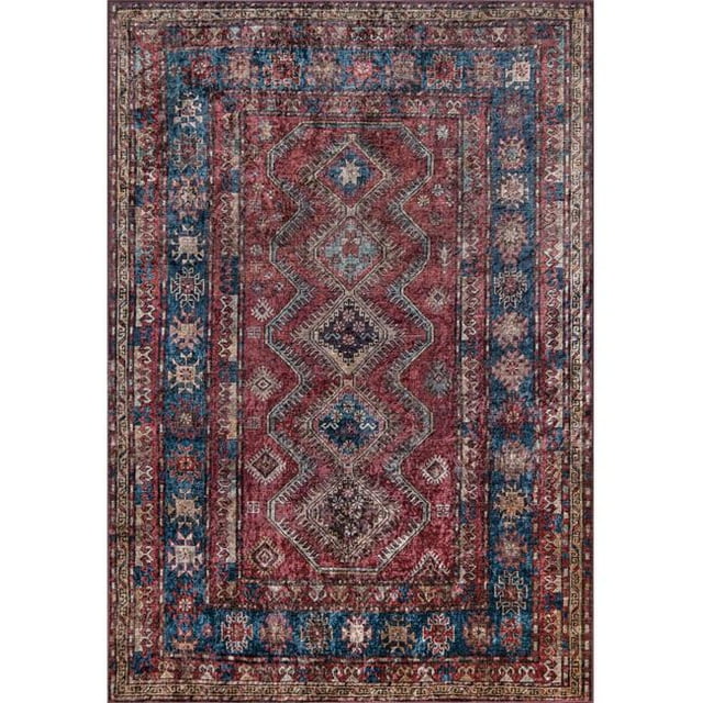 Momeni KARACKAR-1BUR3656 3 ft. 6 in. x 5 ft. 6 in. Karachi-1 Rectangle Area Rug - Burgundy