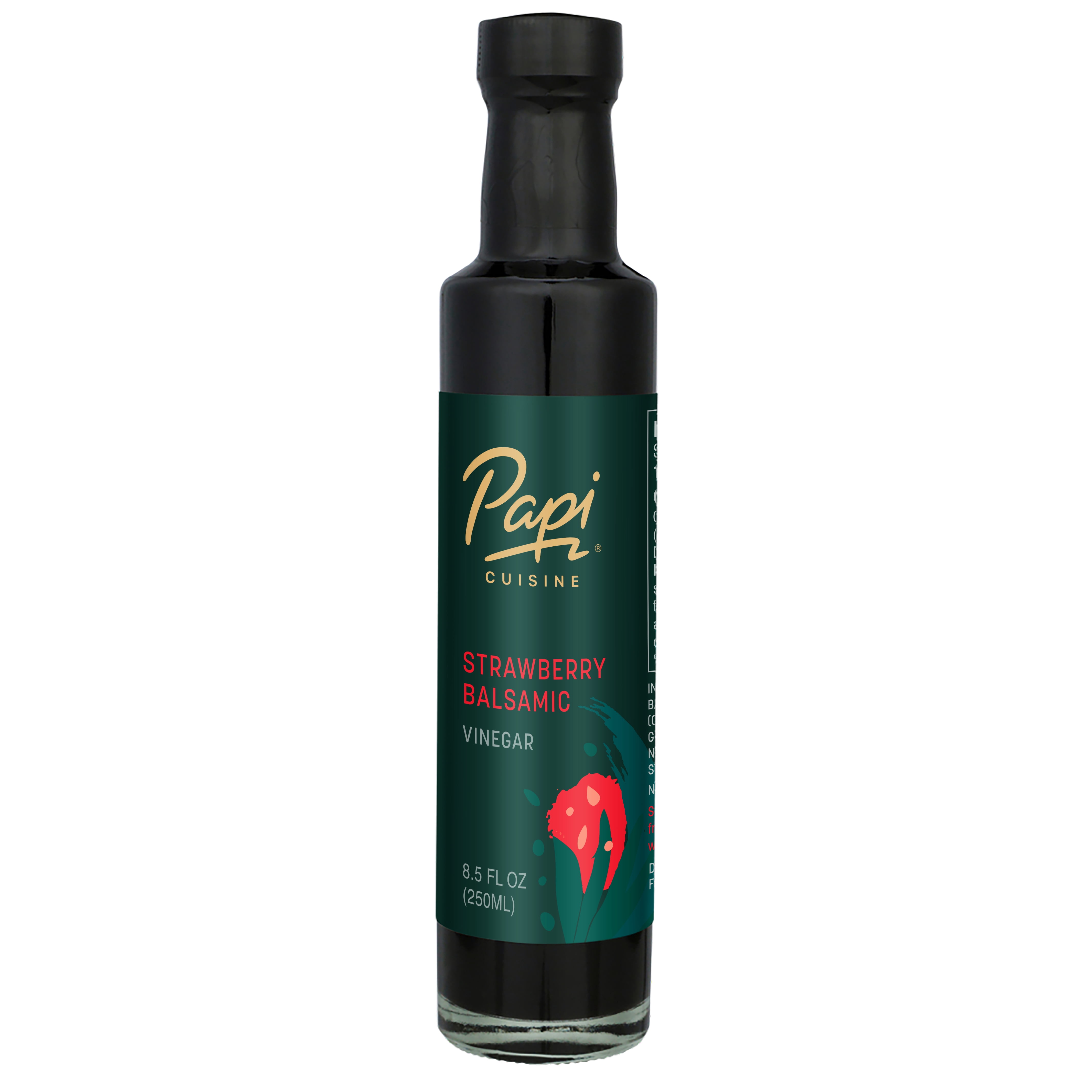 Papi Cuisine Strawberry Balsamic Vinegar, 8.5 oz Bottle