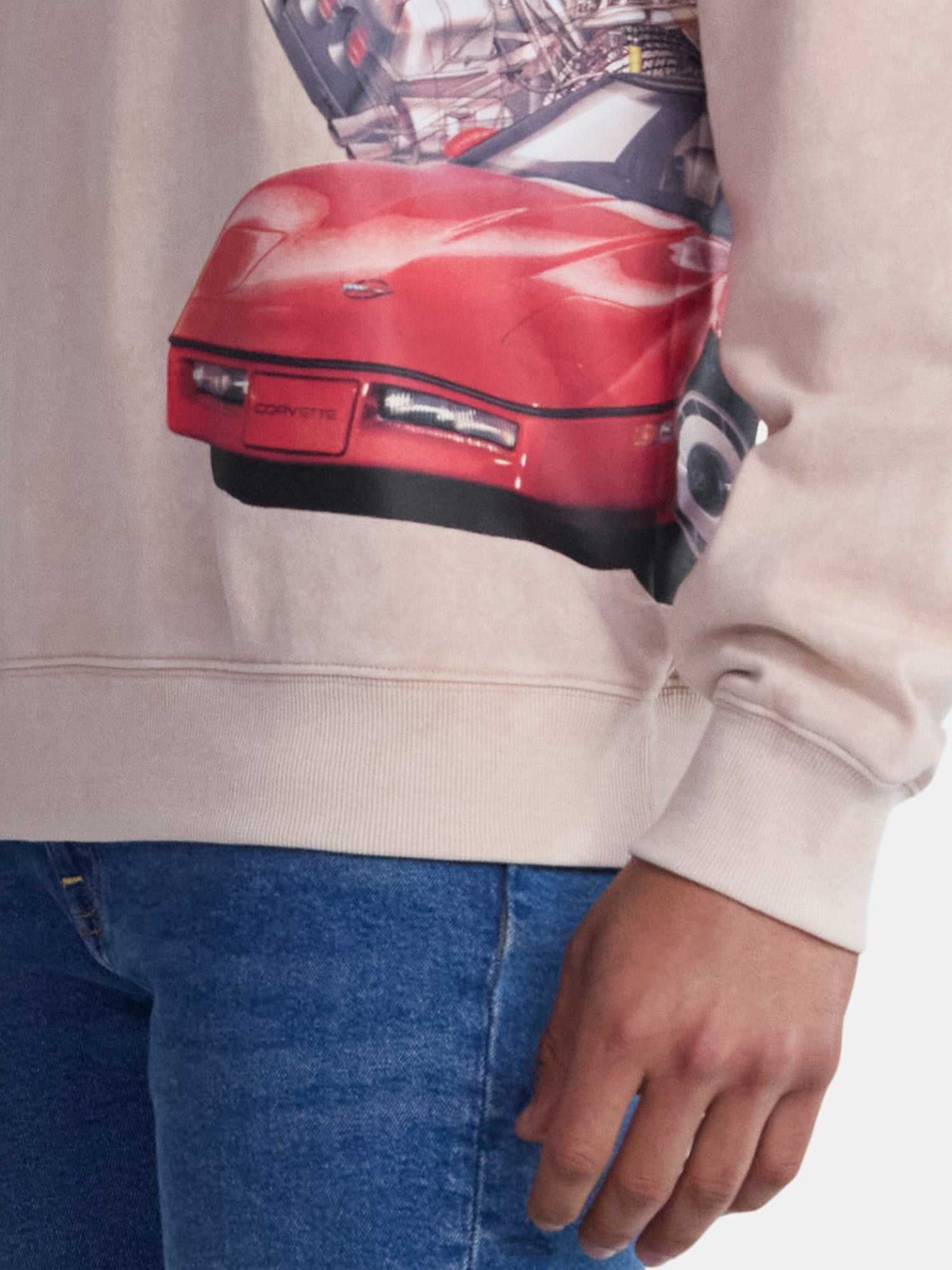 Chevrolet Corvette Men's & Big Men's Graphic Mineral Washed Sweatshirt, Sizes XS-3XL