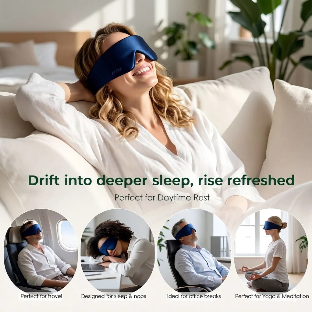 FACEMOON Bluetooth Sleep Headphones Headband for Side Sleepers 14+ Hour Battery Life Travel Insomnia Relief