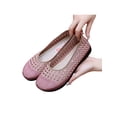 thumbnail image 1 of UKAP Ballerines Plates pour Femmes à Bout Rond Mocassins Ajourés Chaussures de Marche de Fête Ballet Souples Robe Rose 7, 1 of 5