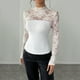 thumbnail image 1 of Heisall Womens Tops Long Sleeve Pullover Lace Back Zipper Slimming Versatile Base Layer Shirt for Autumn Winter Layering Round Neck Casual Blouse, 1 of 5