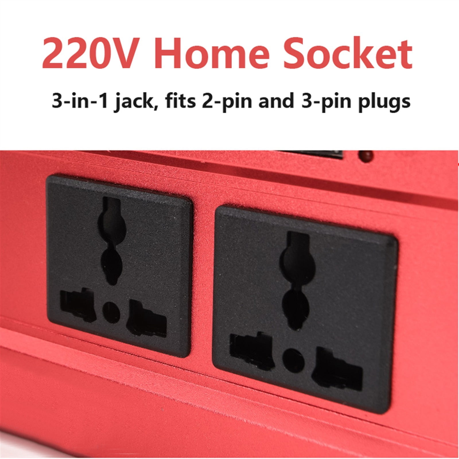 2000W 1200W Screen Display Inverter 12V to 220 Transformer 3 Socket 4 USB Car Converter Inversor Auto Adapter