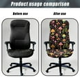 thumbnail image 4 of HELLHERO Mushroom Print Computer Office Chair Cover, Stretchable Desk Chair Slipcover for Home, Universal Rotating Chairs Cover Easy to Install, Black, 4 of 7