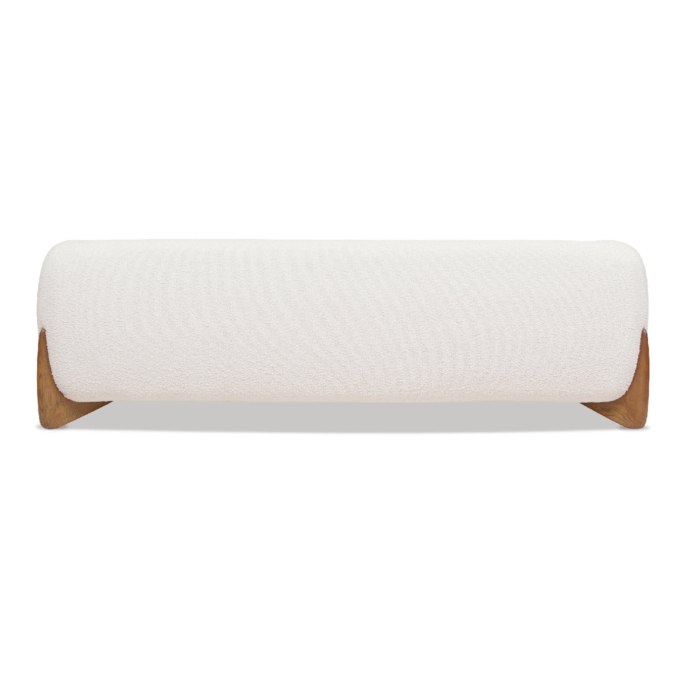 Jennifer Taylor Home Alpine 90.5" Modern Scandinavian Boucle Minimalist Round Arm Sherpa Sofa, Ivory White