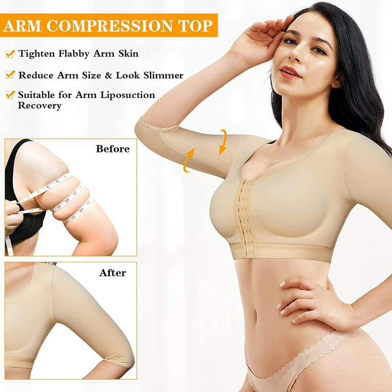 Gotoly Women Arm Shaper Tops Slimmer Compression Sleeves Post Surgery  Posture Corrector Tank Top(Beige X-Large) 
