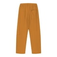 thumbnail image 5 of MKOSPLRT Linen Harem Pants for Kid Girls Boys Drawstring Elastic Waist Cropped Pants Solid Baggy Lounge Pants with Pocket, 5 of 7