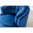 thumbnail image 6 of Swivel Barrel Chair Sofa Chair with Soft Velvet Fabric and Metal Legs, Modern Leisure Chair with Curved Back and Padded Seat, Ergonomic Design Suitable for Bedroom Office and Living Room, Navy, 6 of 7