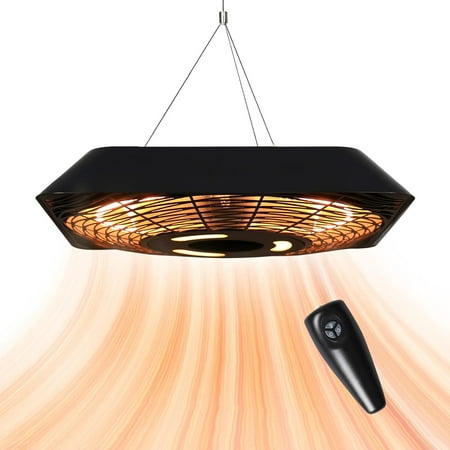ZHIBO Electric Patio Heater with Remote, 750W/1500W, Black