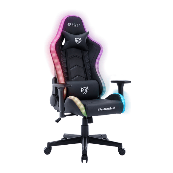 Silla Gamer BALAM RUSH LIGHTNING RUSH V2 RGB Ergonomica Reclinable 135° 150Kg Reposabrazos 3D Negro BR-940566