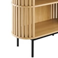thumbnail image 6 of Storage Display Accent Cabinet, Brown Oak, Wood, Metal Steel, Living Office Kitchen Hospitality Restaurant, Modern Contemporary HB34886, 6 of 9