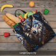 thumbnail image 5 of Fuzoiu Vintage Blue Floral Wolf Print Durable Tote Bag,Shoulder Bag with Zipper Closure,Casual Tote's Handbag,for Daily Use, Shopping, School, Work, 5 of 7