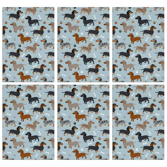 6 Pcs Funny Kitchen Towels,Cute Dachshund and Dog Footprint Microfiber Dish Towels,Kitchen Tea Towels,Kitchen Towel Set (18" X 26")