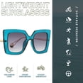 thumbnail image 4 of Simple fashion sunglasses with large frame, PC material, metal, high definition, Blue, 4 of 5