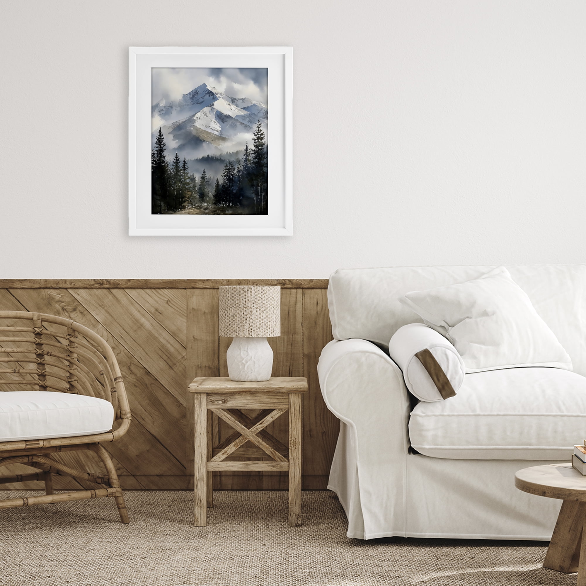 Stupell Industries Snow & Mist Alpines White Framed Print Under Glass, design by Franklyn Gregory