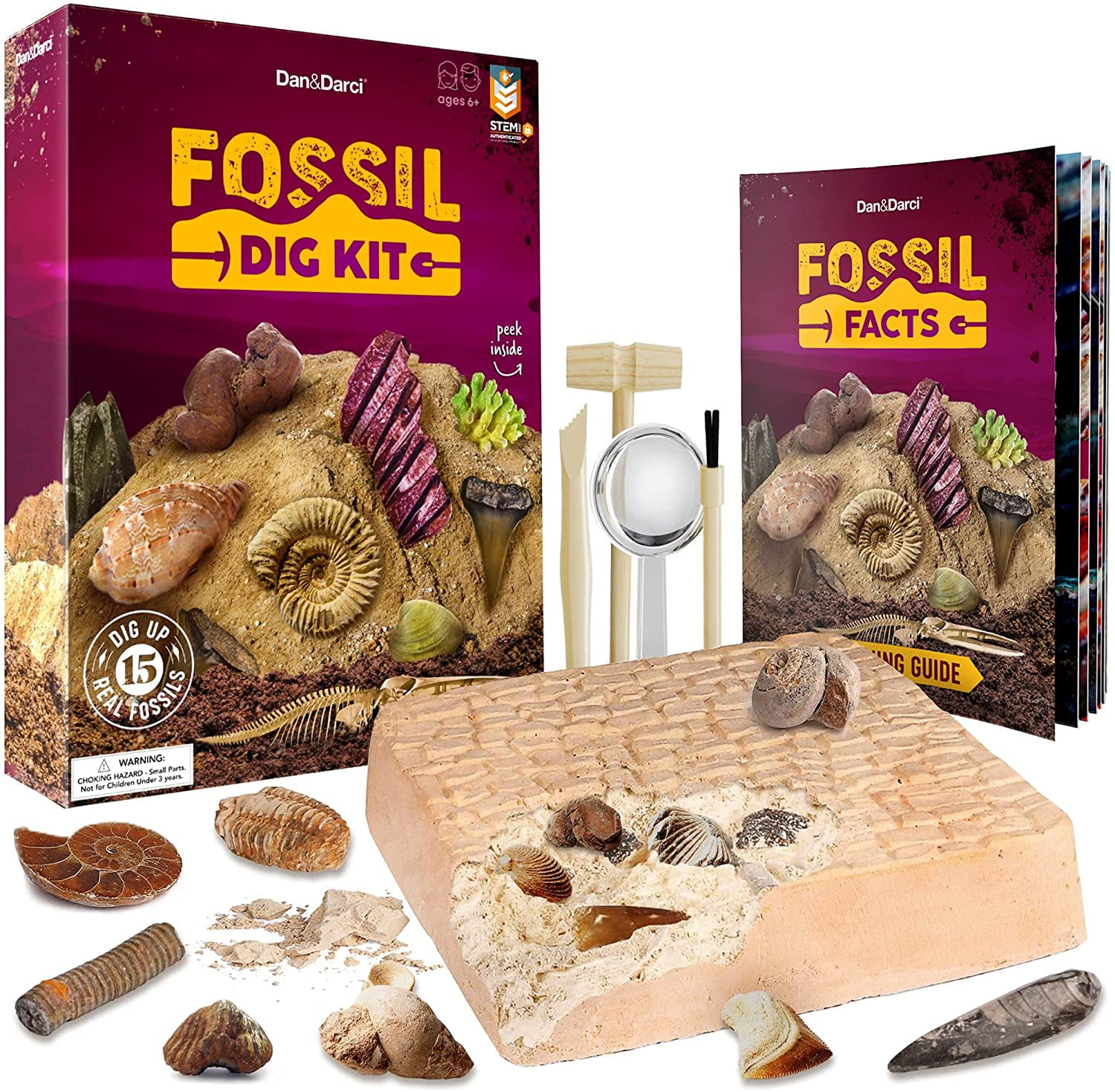 fossili NATIONAL Geographic MEGA fossili e pietre preziose DIG KIT Educativo GAMBO 