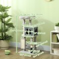 thumbnail image 3 of PawHut 41 Inch Cat Tree with Scratching Posts, Cat Bed, Condo, Light Grey, 3 of 10